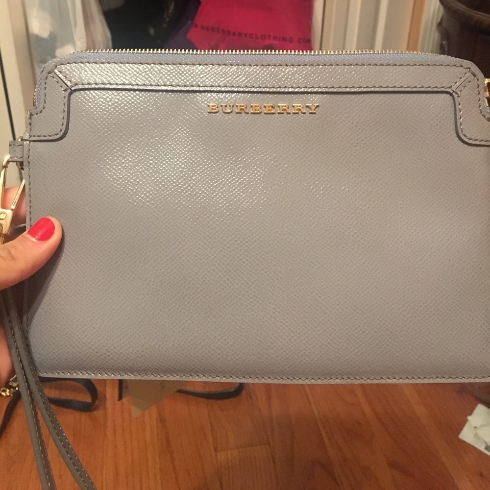 Burberry Gray Wristlet Clutch